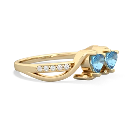 Blue Topaz Side By Side 14K Yellow Gold ring R3090