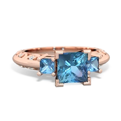 London Topaz Eternal Embrace Engagement 14K Rose Gold ring C2001