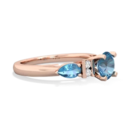 Lab Sapphire 6Mm Round Eternal Embrace Engagement 14K Rose Gold ring R2005