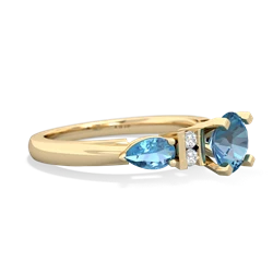 Blue Topaz 6Mm Round Eternal Embrace Engagement 14K Yellow Gold ring R2005