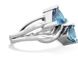 Blue Topaz Split Band Swirl 14K White Gold ring R2341