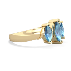 Lab Sapphire Three Peeks 14K Yellow Gold ring R2433