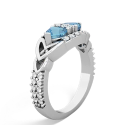 Blue Topaz Sparkling Celtic Knot 14K White Gold ring R2645