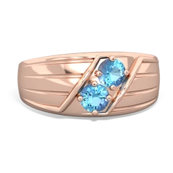 Blue Topaz Men's Streamline 14K Rose Gold ring R0460