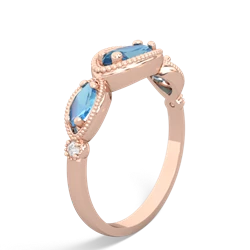 Lab Emerald Milgrain Marquise 14K Rose Gold ring R5700