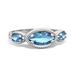 Sapphire Milgrain Marquise 14K White Gold ring R5700