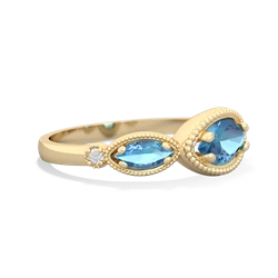 Lab Sapphire Milgrain Marquise 14K Yellow Gold ring R5700