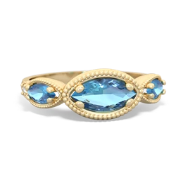 London Topaz Milgrain Marquise 14K Yellow Gold ring R5700