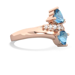 Blue Topaz Heart To Heart 14K Rose Gold ring R2064