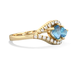 Blue Topaz Mother And Child 14K Yellow Gold ring R3010