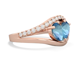 Blue Topaz Nestled Heart Keepsake 14K Rose Gold ring R5650