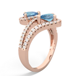 Blue Topaz Diamond Dazzler 14K Rose Gold ring R3000