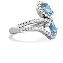 Blue Topaz Diamond Dazzler 14K White Gold ring R3000