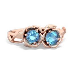 Blue Topaz Rose Garden 14K Rose Gold ring R5510