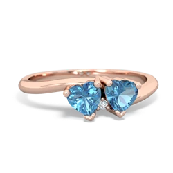 Blue Topaz Sweethearts 14K Rose Gold ring R5260