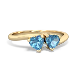 Blue Topaz Sweethearts 14K Yellow Gold ring R5260