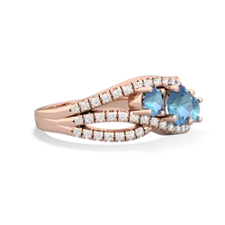 Tanzanite Three Stone Aurora 14K Rose Gold ring R3080