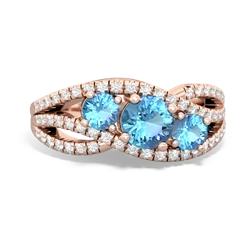 Opal Three Stone Aurora 14K Rose Gold ring R3080