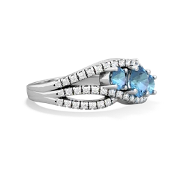 Sapphire Three Stone Aurora 14K White Gold ring R3080