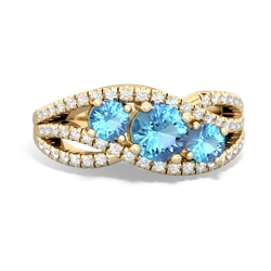 Sapphire Three Stone Aurora 14K Yellow Gold ring R3080