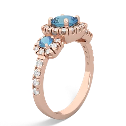 Lab Pink Sapphire Regal Halo 14K Rose Gold ring R5350