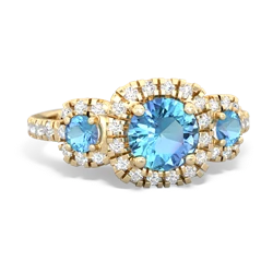 London Topaz Regal Halo 14K Yellow Gold ring R5350