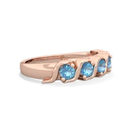 Blue Topaz Anniversary Band 14K Rose Gold ring R2089