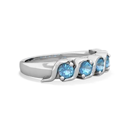 Blue Topaz Anniversary Band 14K White Gold ring R2089