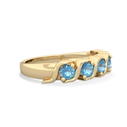 Blue Topaz Anniversary Band 14K Yellow Gold ring R2089