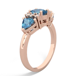 Opal Antique Style Three Stone 14K Rose Gold ring R2186