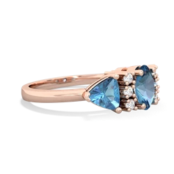 Pink Tourmaline Antique Style Three Stone 14K Rose Gold ring R2186