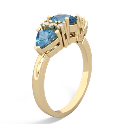 London Topaz Antique Style Three Stone 14K Yellow Gold ring R2186