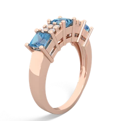 Alexandrite Three Stone Diamond Cluster 14K Rose Gold ring R2592