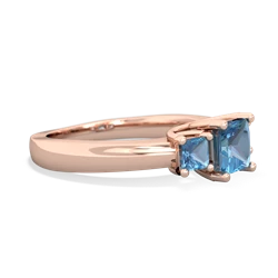 Lab Sapphire Three Stone Trellis 14K Rose Gold ring R4015