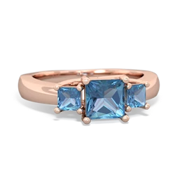Blue Topaz Three Stone Trellis 14K Rose Gold ring R4015