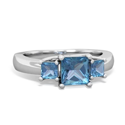 Sapphire Three Stone Trellis 14K White Gold ring R4015