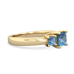 Blue Topaz Three Stone Trellis 14K Yellow Gold ring R4015