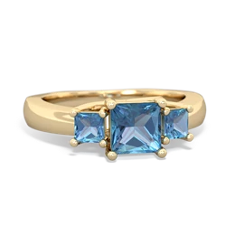 Tanzanite Three Stone Trellis 14K Yellow Gold ring R4015