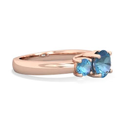 Sapphire Three Stone Round Trellis 14K Rose Gold ring R4018