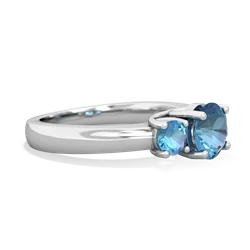 Aquamarine Three Stone Round Trellis 14K White Gold ring R4018