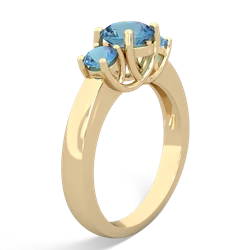 Opal Three Stone Round Trellis 14K Yellow Gold ring R4018