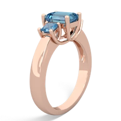 Opal Three Stone Emerald-Cut Trellis 14K Rose Gold ring R4021