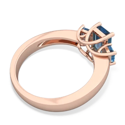 Pink Tourmaline Three Stone Emerald-Cut Trellis 14K Rose Gold ring R4021