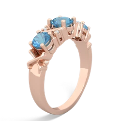 Lab Sapphire Hugs And Kisses 14K Rose Gold ring R5016