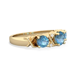 Sapphire Hugs And Kisses 14K Yellow Gold ring R5016