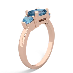 Lab Emerald Three Stone 14K Rose Gold ring R5235