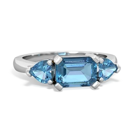 London Topaz Three Stone 14K White Gold ring R5235