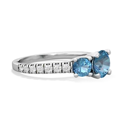 Aquamarine Pave Trellis 14K White Gold ring R5500