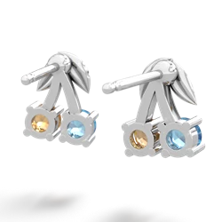 Blue Topaz Sweet Cherries 14K White Gold earrings E7001