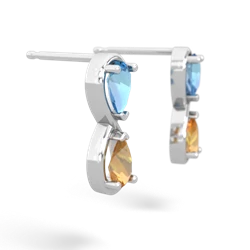 Blue Topaz Infinity 14K White Gold earrings E5050